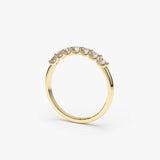 14k 7 Stone U-Shaped Diamond Wedding Band Ferkos Fine Jewelry