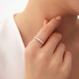 14K Gold 7 Stone Diamond Graduated Wedding Ring Ferkos Fine Jewelry