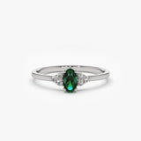 14K Oval Emerald and Diamond Ring Ferkos Fine Jewelry