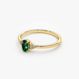 14K Oval Emerald and Diamond Ring Ferkos Fine Jewelry