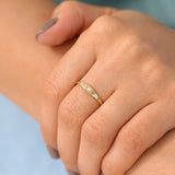 14K Gold Star Setting 3 Diamond Stacking Ring Ferkos Fine Jewelry