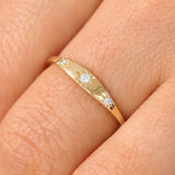 14K Gold Star Setting 3 Diamond Stacking Ring Ferkos Fine Jewelry