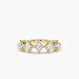 14k Princess Cut 5 Stone Diamond Wedding Ring 14K Gold Ferkos Fine Jewelry