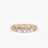 14k Diamond Statement Cluster Ring 14K Rose Gold Ferkos Fine Jewelry