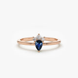 14k Mini Sapphire and Diamond Ring 14K Rose Gold Ferkos Fine Jewelry