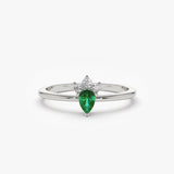14k Mini Emerald and Diamond Ring Ferkos Fine Jewelry