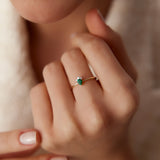 14k Mini Emerald and Diamond Ring Ferkos Fine Jewelry