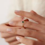 14k Mini Emerald and Diamond Ring Ferkos Fine Jewelry