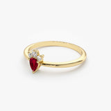 14k Mini Ruby and Diamond Ring Ferkos Fine Jewelry