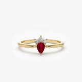 14k Mini Ruby and Diamond Ring 14K Gold Ferkos Fine Jewelry