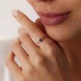 14k Mini Sapphire and Diamond Ring Ferkos Fine Jewelry
