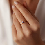 14k Mini Sapphire and Diamond Ring  Ferkos Fine Jewelry