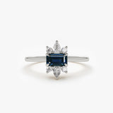14K Octagon Sapphire and Diamond Ring Ferkos Fine Jewelry