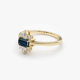 14K Octagon Sapphire and Diamond Ring Ferkos Fine Jewelry