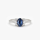 14k Oval Cut Genuine Sapphire Diamond Ring Ferkos Fine Jewelry