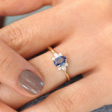 14k Oval Cut Genuine Sapphire Diamond Ring Ferkos Fine Jewelry