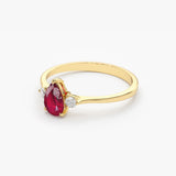 14K Pear Shape Ruby Ring with Diamonds Ferkos Fine Jewelry