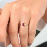14K Pear Shape Ruby Ring with Diamonds Ferkos Fine Jewelry