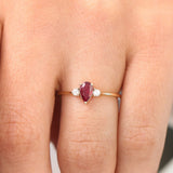 14K Pear Shape Ruby Ring with Diamonds Ferkos Fine Jewelry