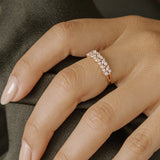 14K Gold Two Row Marquise & Round Diamond Ring Ferkos Fine Jewelry