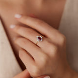 14K Unique Natural Ruby and Baguette Ring Ferkos Fine Jewelry