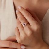 14K Unique Natural Ruby and Baguette Ring Ferkos Fine Jewelry