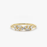 14K Scattered Baguette and Round Diamond Ring 14K Gold Ferkos Fine Jewelry