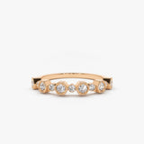 14K Gold Unique Diamond Anniversary Ring 14K Rose Gold Ferkos Fine Jewelry