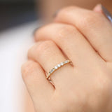 14K Gold Three Diamond Equilibrium Ring Ferkos Fine Jewelry