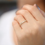 14K Gold Three Diamond Equilibrium Ring Ferkos Fine Jewelry