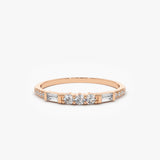 14K Gold Three Diamond Equilibrium Ring 14K Rose Gold Ferkos Fine Jewelry