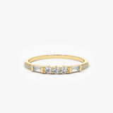 14K Gold Three Diamond Equilibrium Ring 14K Gold Ferkos Fine Jewelry