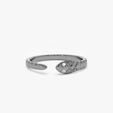 14k Snake Ring with Diamond Eyes Ferkos Fine Jewelry