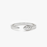 14k Snake Ring with Diamond Eyes Ferkos Fine Jewelry