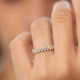 14K Double Row Prong Setting Diamond Wedding Band Ferkos Fine Jewelry