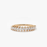 0.40 ctw 14K Domino Lab Grown Marquise Diamond Wedding Band - Daisy Ferkos Fine Jewelry