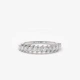 0.40 ctw 14K Domino Lab Grown Marquise Diamond Wedding Band - Daisy 14K White Gold Ferkos Fine Jewelry