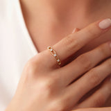 14K Gold Bezel Setting Unique Diamond Wedding Band Ferkos Fine Jewelry