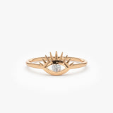 14k Diamond Evil Eye Ring 14K Rose Gold Ferkos Fine Jewelry