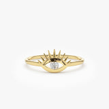14k Diamond Evil Eye Ring 14K Gold Ferkos Fine Jewelry