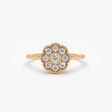 14K Gold Floral Diamond Ring 14K Rose Gold Ferkos Fine Jewelry
