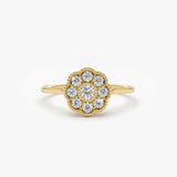 14K Gold Floral Diamond Ring 14K Gold Ferkos Fine Jewelry