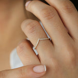 14K Gold Diamond Chevron Ring  Ferkos Fine Jewelry