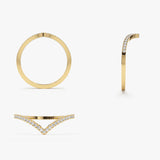 14K Gold Diamond Chevron Ring Ferkos Fine Jewelry