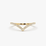 14K Gold Diamond Chevron Ring 14K Gold Ferkos Fine Jewelry