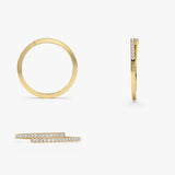 14k Cross Over Diamond Stackable Ring Ferkos Fine Jewelry