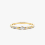 14k Stackable Marquise Pave Diamond Ring 14K Gold Ferkos Fine Jewelry