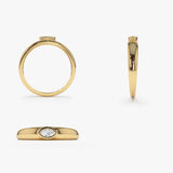 14k Dome Bezel Setting Marquise Diamond Solitaire Ring Ferkos Fine Jewelry