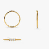 14k 3 Stone Beaded Diamond Ring Ferkos Fine Jewelry