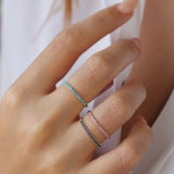 14k Half Eternity Pink Sapphire Ring  Ferkos Fine Jewelry
